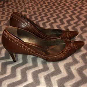 Talbots Brown leather textured Size 9 & 1/2